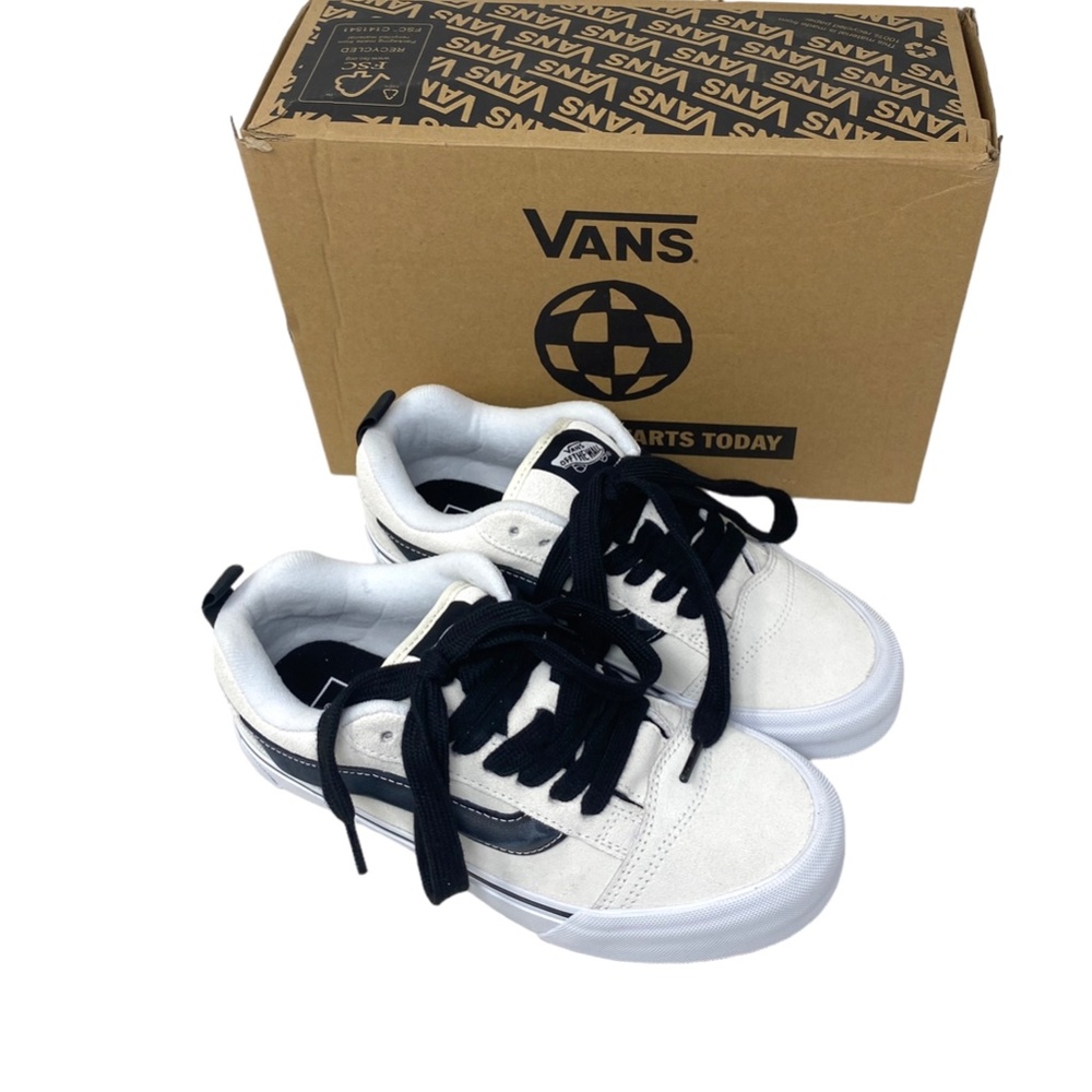 VANS Knu Skool Suede Sneakers Low Shoes Skate Cream Black Women Size ALSU01936 - Picture 6 of 8